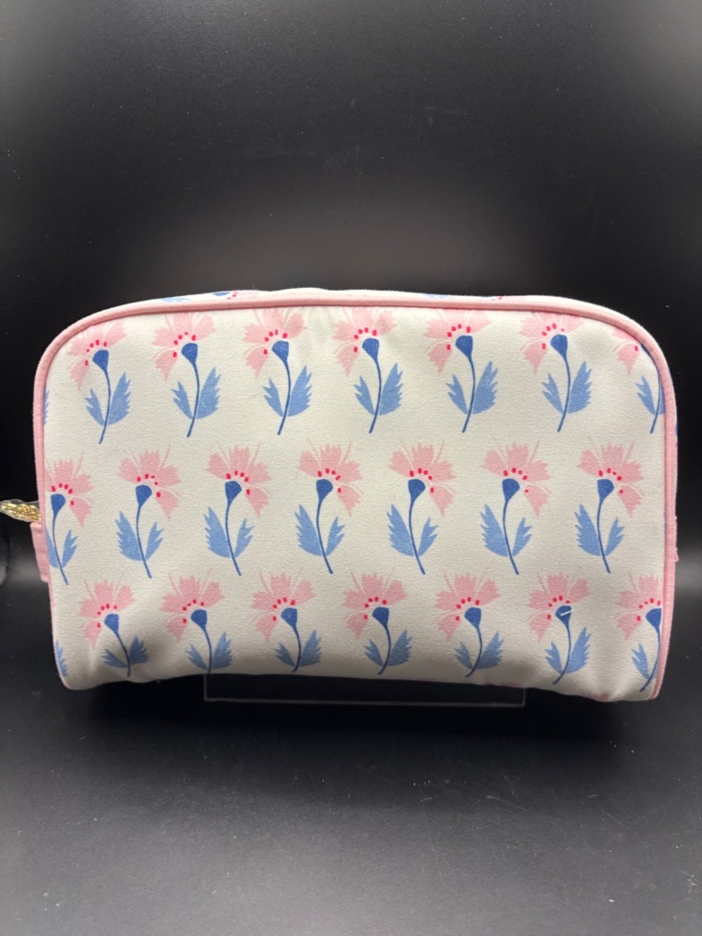 Estee Lauder Pink and Blue Floral Cosmetic Pouch